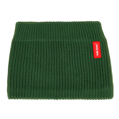 Snood kind groen geribbelde maille etiket Hello Hossy