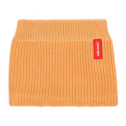 Snood kind Camel geribbelde tricot rood label Hello Hossy