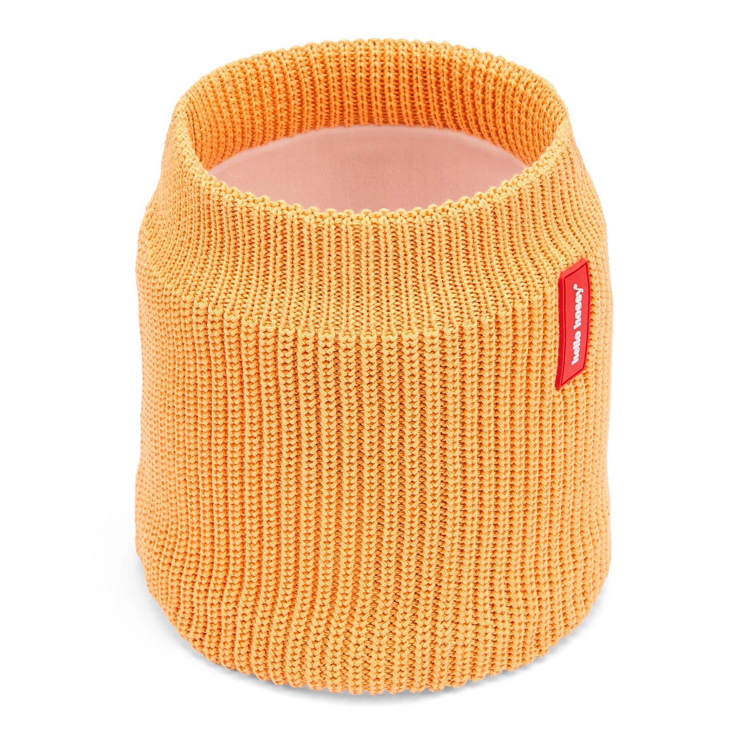 Kindersnoood camelkleurig geribbeld breisel detail rood label Hello Hossy