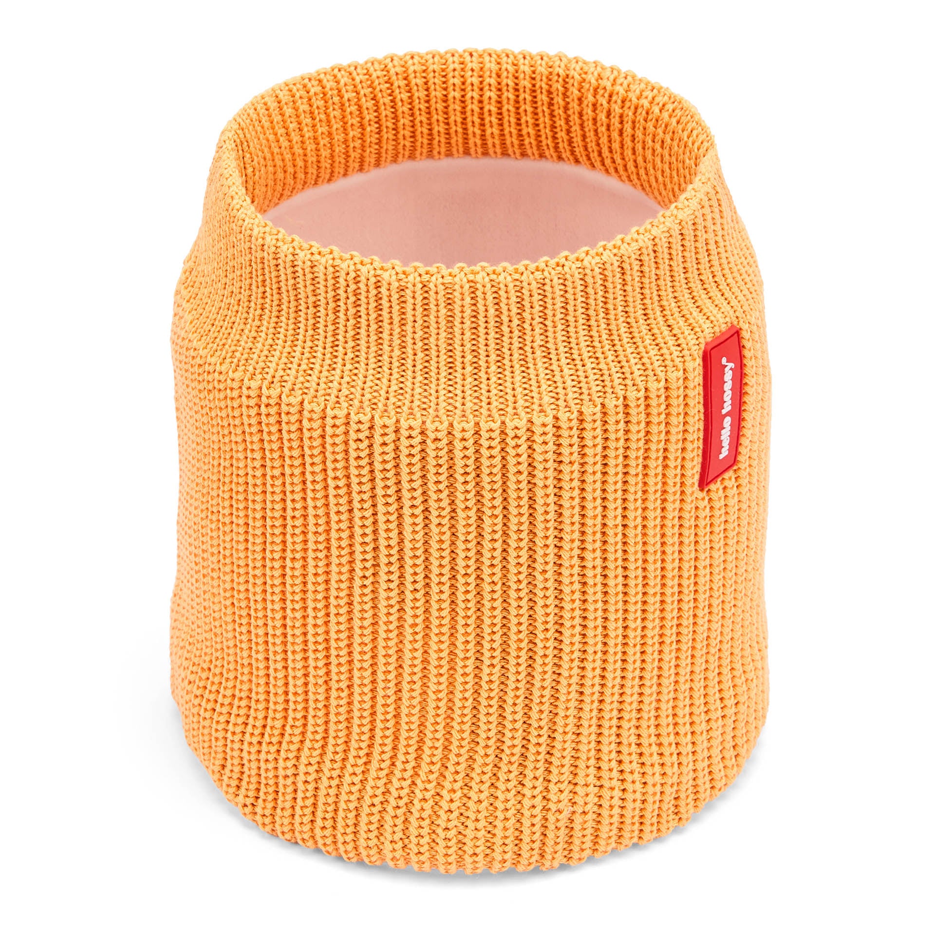 Kindersnoood camelkleurig geribbeld breisel detail rood label Hello Hossy