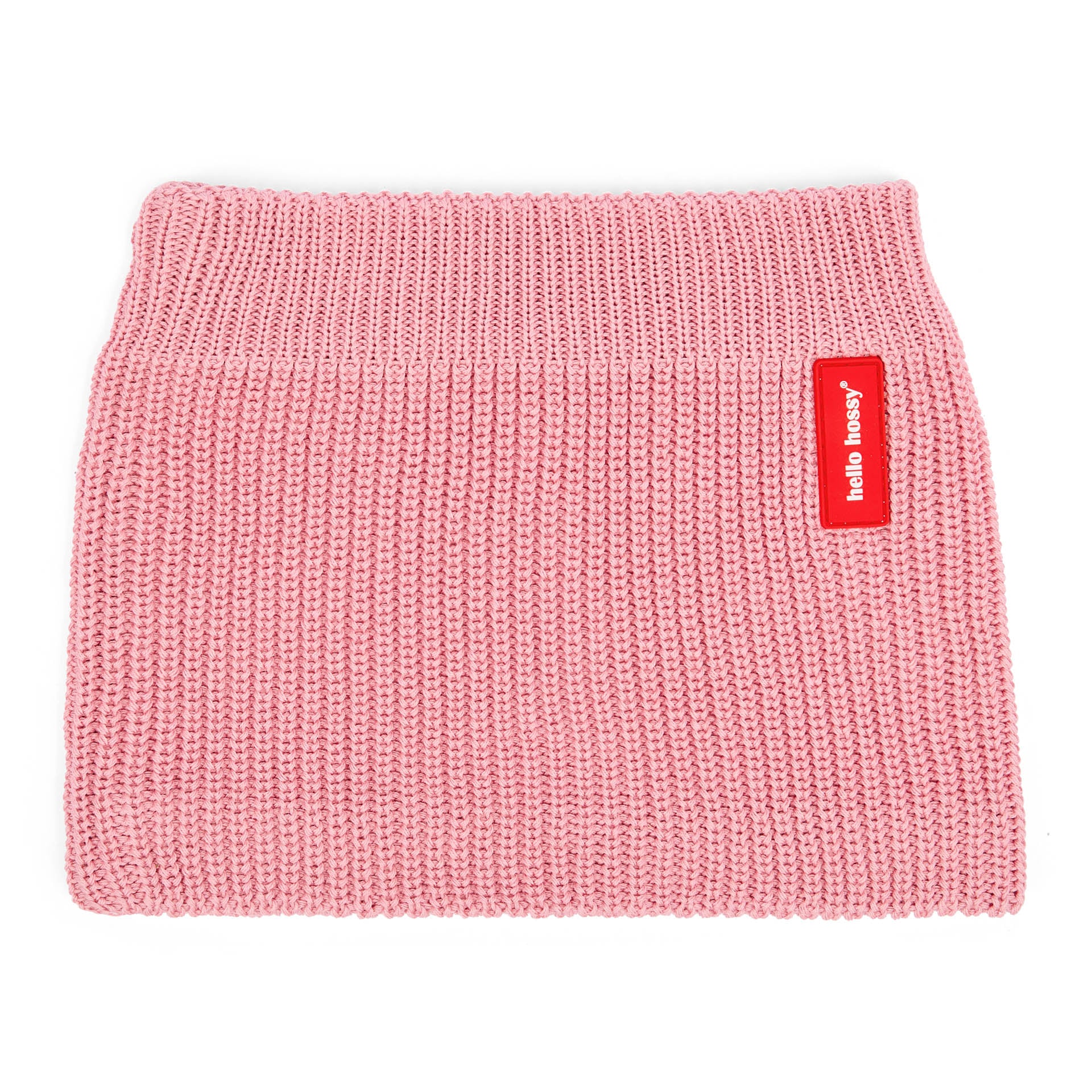 Kinder Snood roze geribd gebreid label rood Hello Hossy