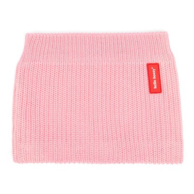 Kindersnood roze rib tricot gebreid rood label Hello Hossy