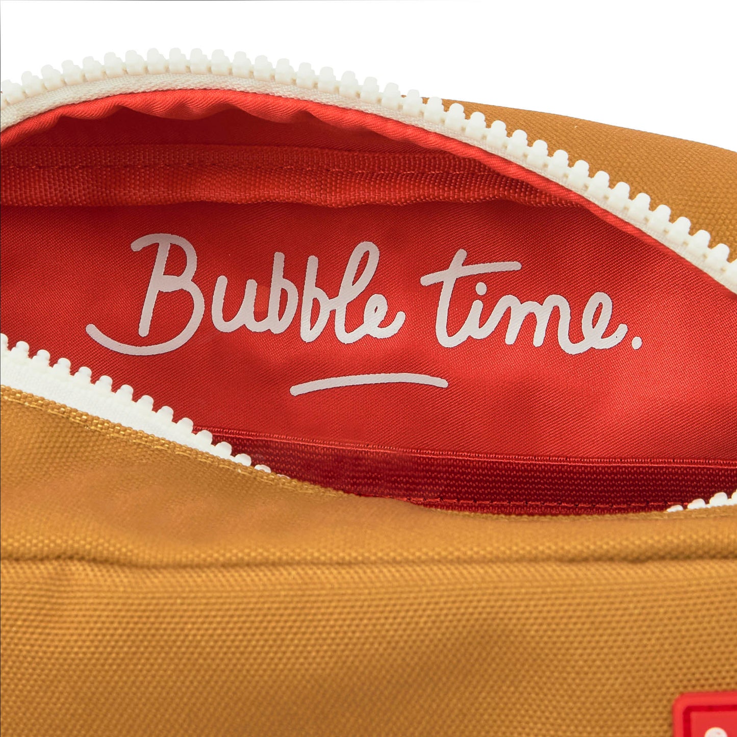 Toilettas kind camel interieur rood opdruk Bubble time Hello Hossy
