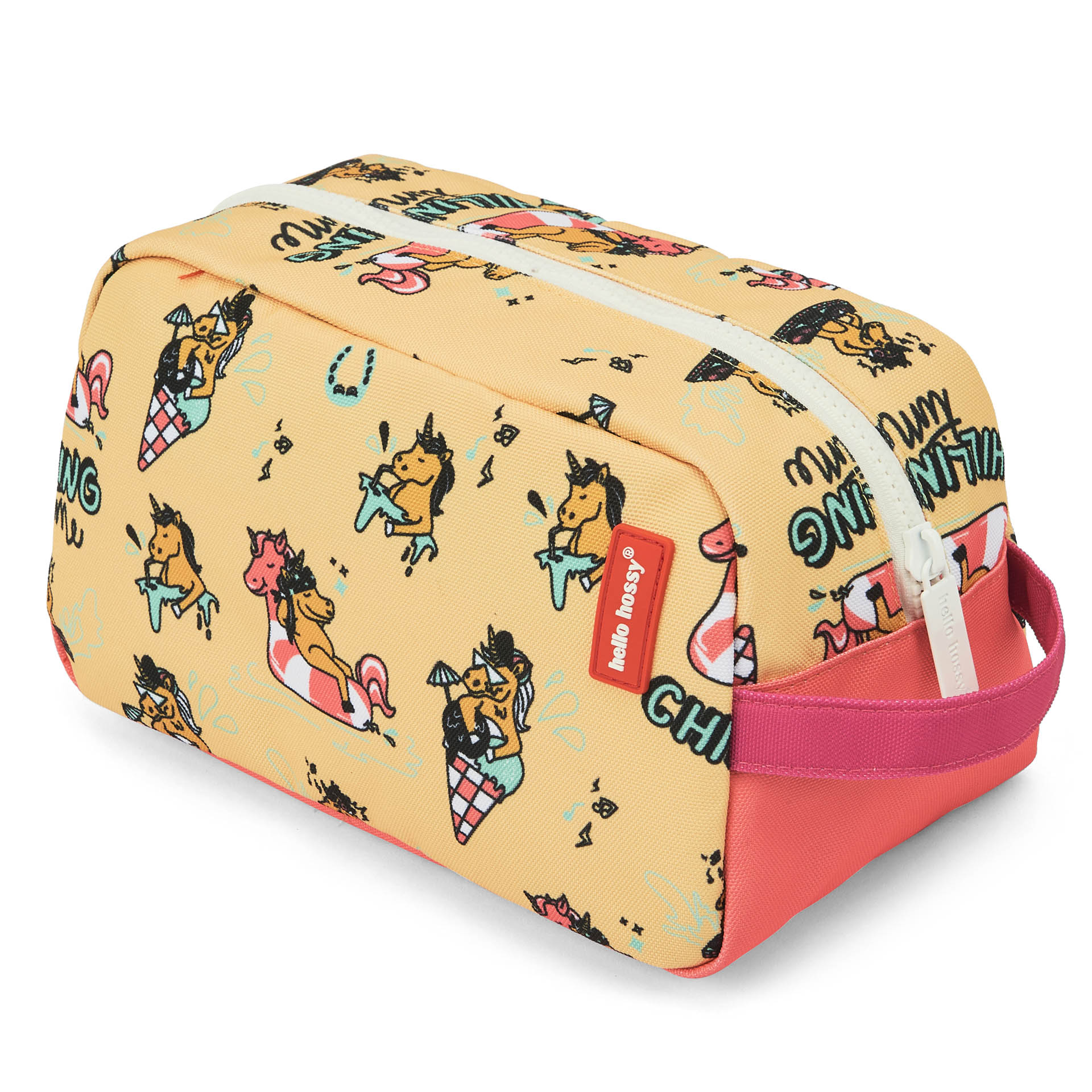Toilettas kind geel motief eenhoorn koraal Hello Hossy
