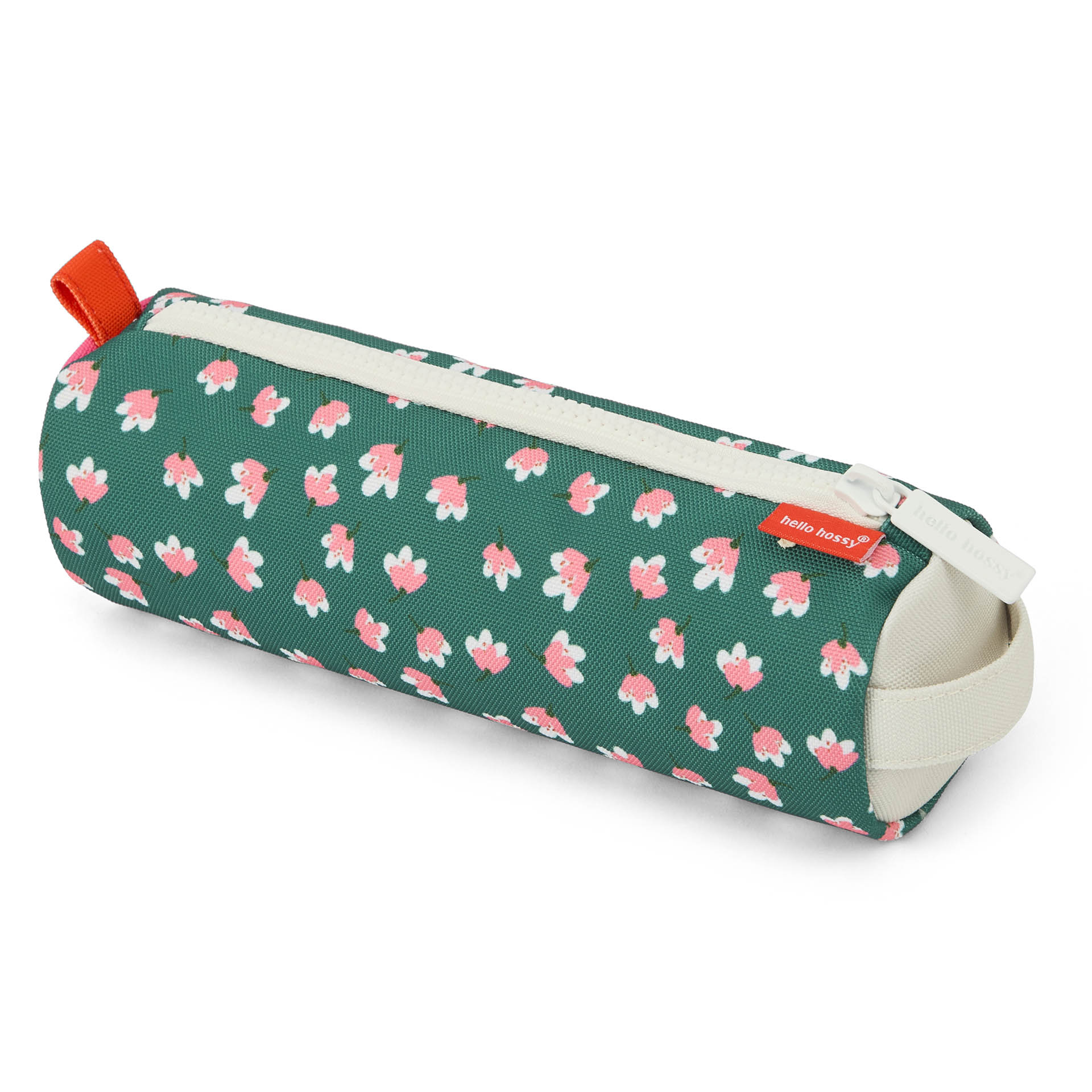 Schooletui kind groen prints bloemen roze ritssluiting Hello Hossy