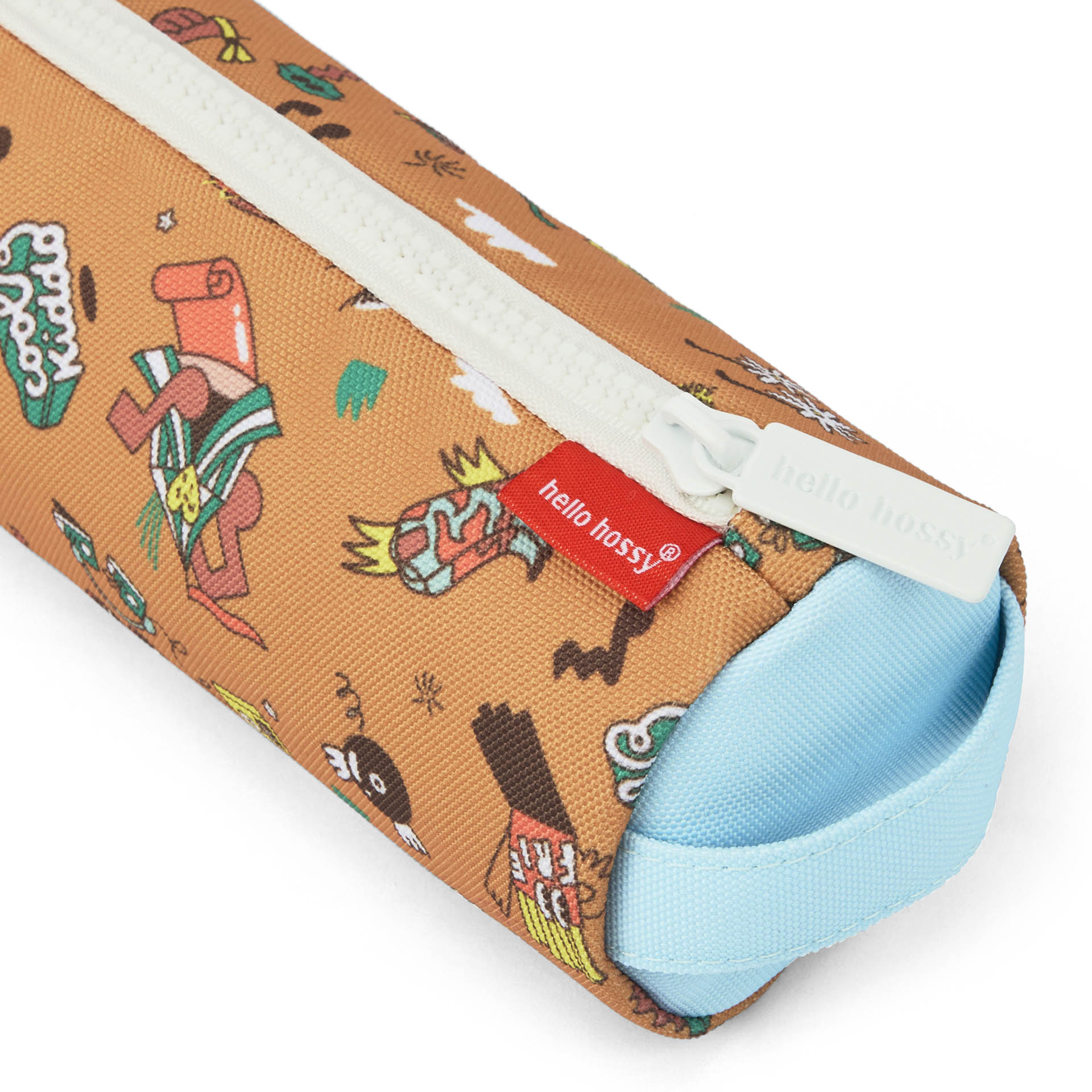 Schooletui kind bruin prints muziek witte sluiting Hello Hossy