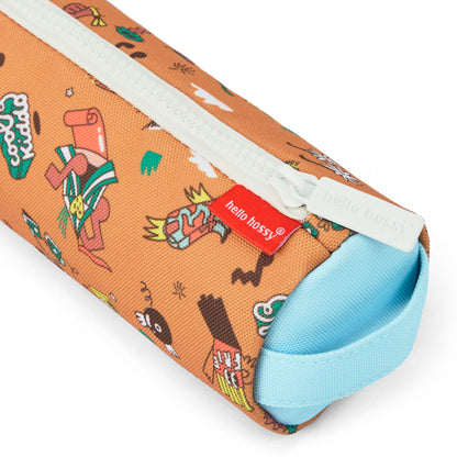 Schooletui kind bruin prints muziek witte sluiting Hello Hossy