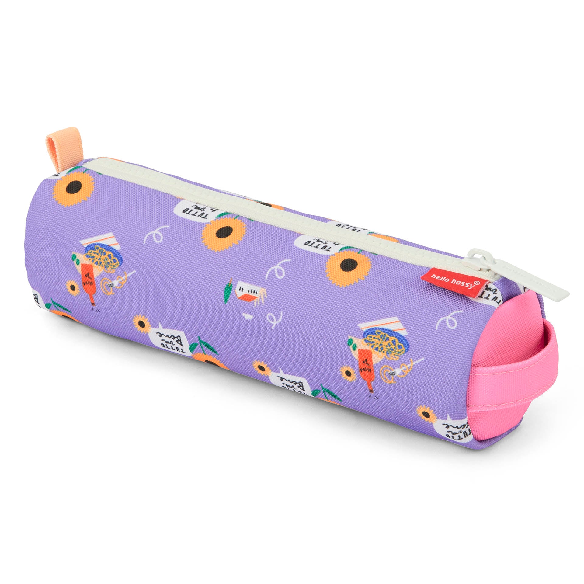 Schooletui kind paars motief bloemen zonnebloem Hello Hossy