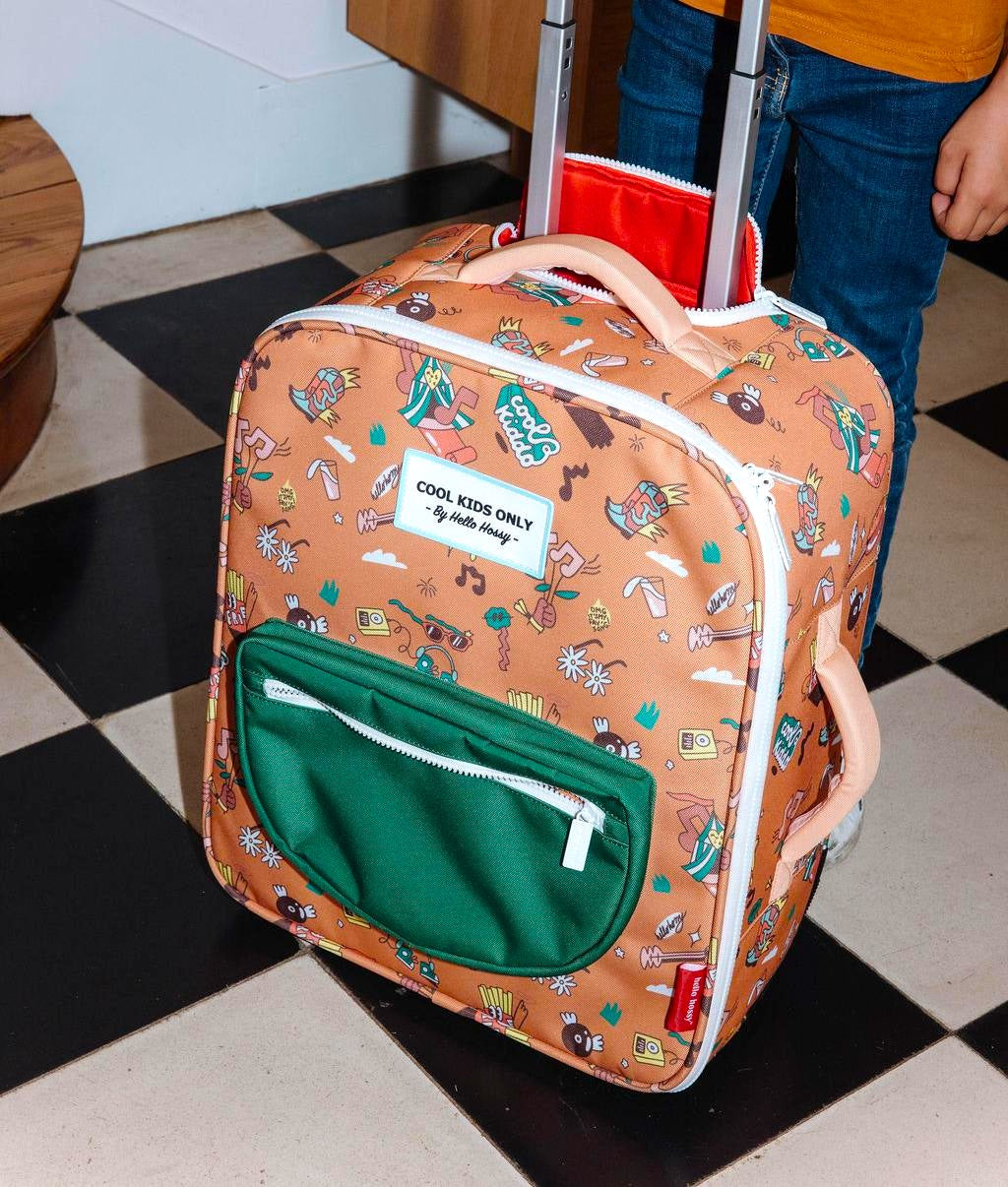 Kindervalies bruin muziekprints groene voorzak Hello Hossy