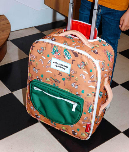 Kindervalies bruin muziekprints groene voorzak Hello Hossy