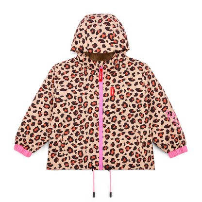 Winterjasje kind bruin leopard prints zakken capuchon Hello Hossy