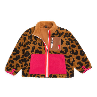 Fleecejas kind leopard prints platliggend Hello Hossy