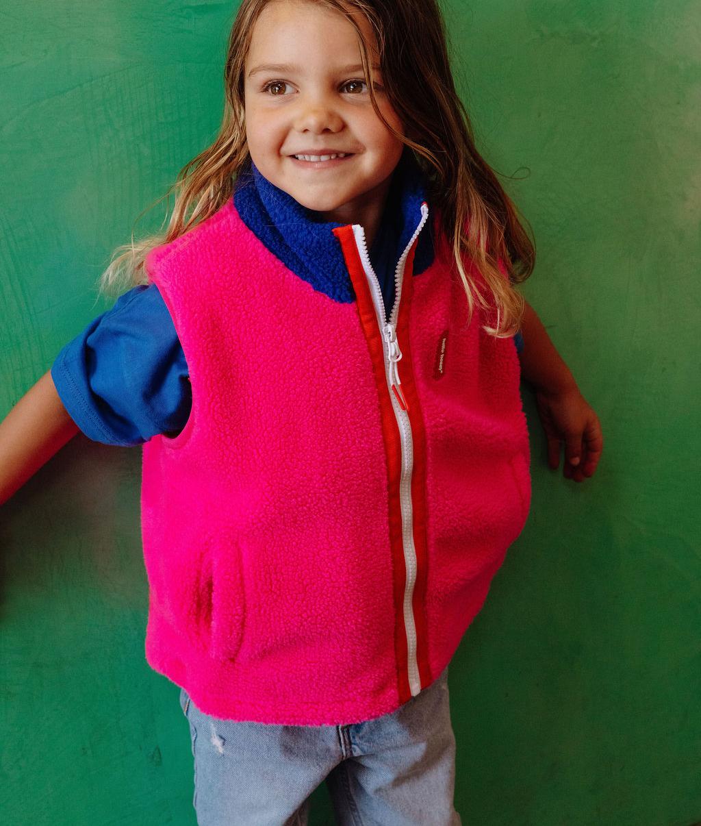 Fuchsia Fleece zonder mouwen