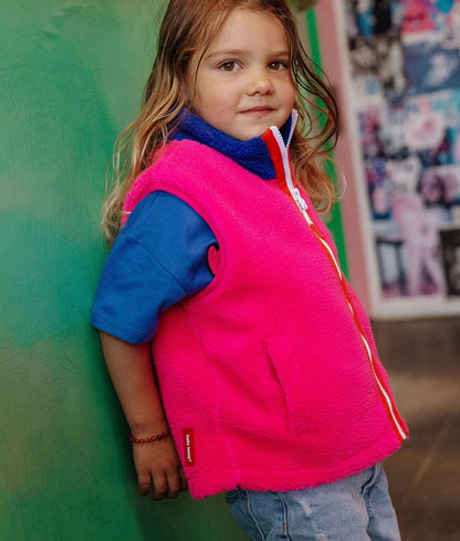 Fuchsia Fleece zonder mouwen