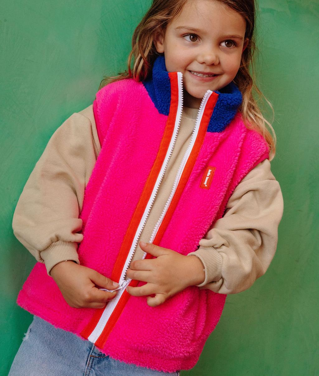 Fuchsia Fleece zonder mouwen