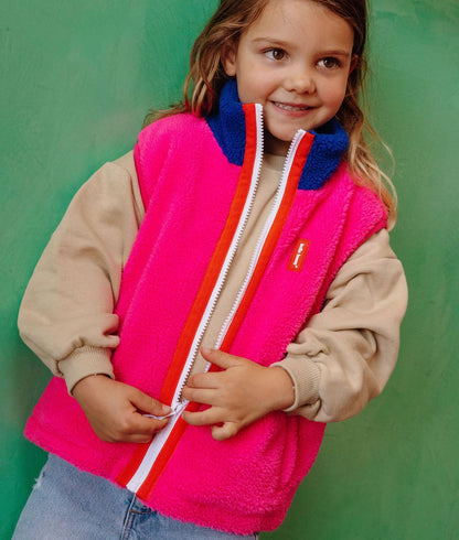 Fuchsia Fleece zonder mouwen