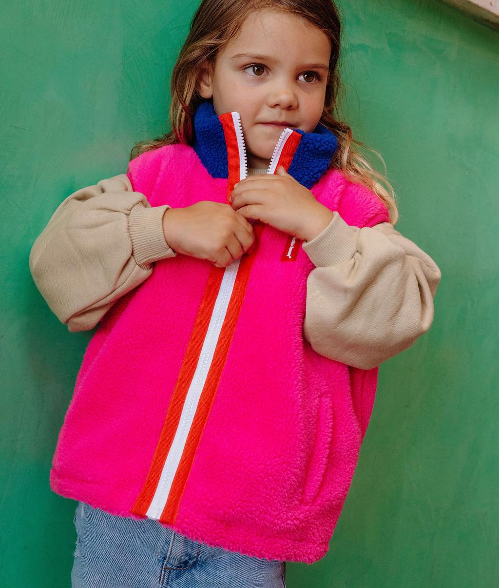 Fuchsia Fleece zonder mouwen