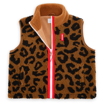 Leopard Fleece zonder mouwen