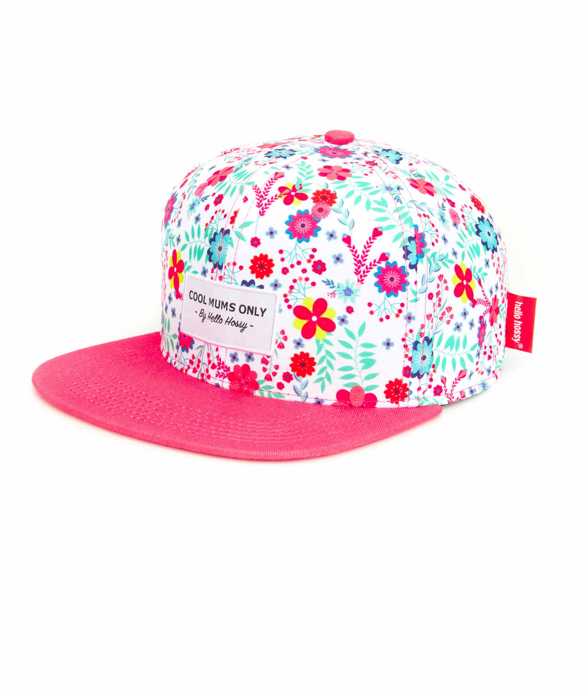 Kinderpet prints bloemen wit roze vlakke klep Hello Hossy