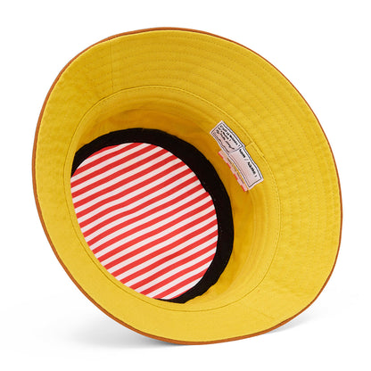 Bob hat kind wit bruine rand gestreept rood-wit interieur Hello Hossy