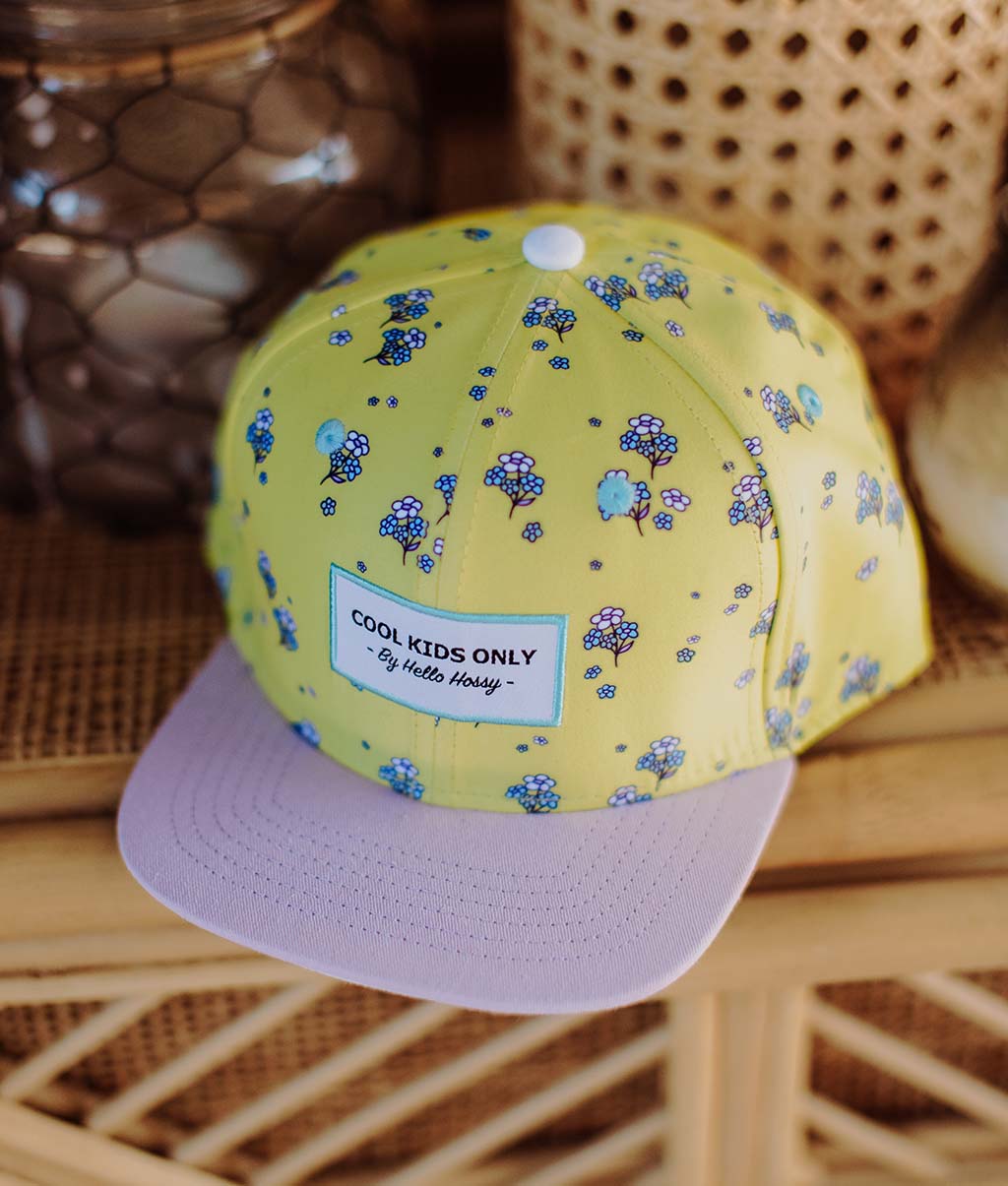 Casquette Enfants Lemon Flowers, visière plate, éco-responsable, certifiée Oeko-Tex, dès 9 mois, Cool Kids Only !