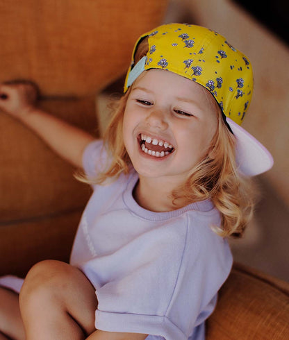 Casquette Enfants Lemon Flowers, visière plate, éco-responsable, certifiée Oeko-Tex, dès 9 mois, Cool Kids Only !