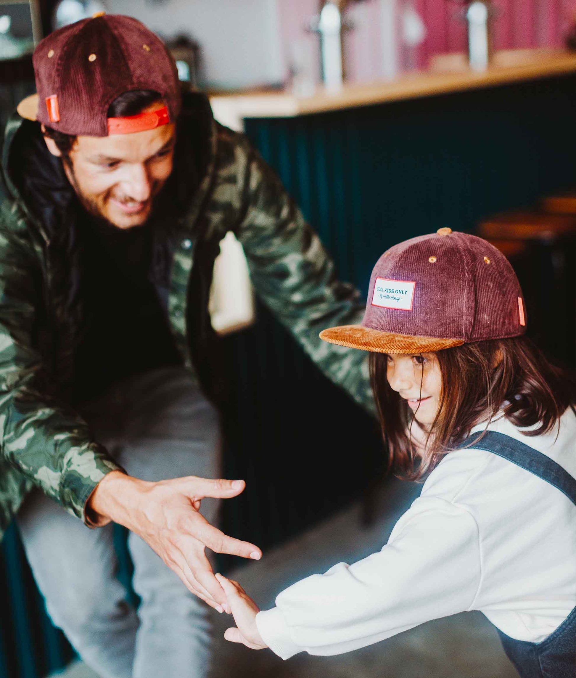 Casquette Parents-Enfants Sweet Brownie, visière plate, velours, matchy-matchy, dès 9 mois, Cool Kids Only !