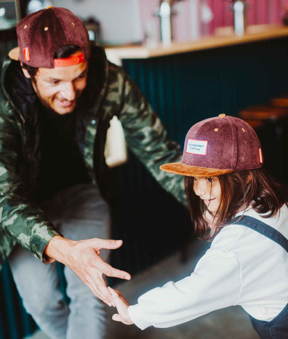 Casquette Parents-Enfants Sweet Brownie, visière plate, velours, matchy-matchy, dès 9 mois, Cool Kids Only !