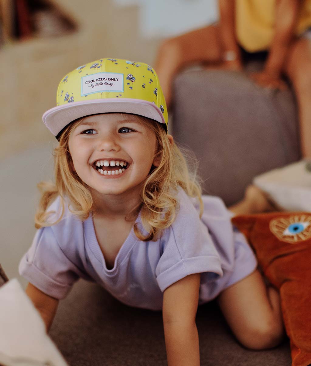 Casquette Enfants Lemon Flowers, visière plate, éco-responsable, certifiée Oeko-Tex, dès 9 mois, Cool Kids Only !