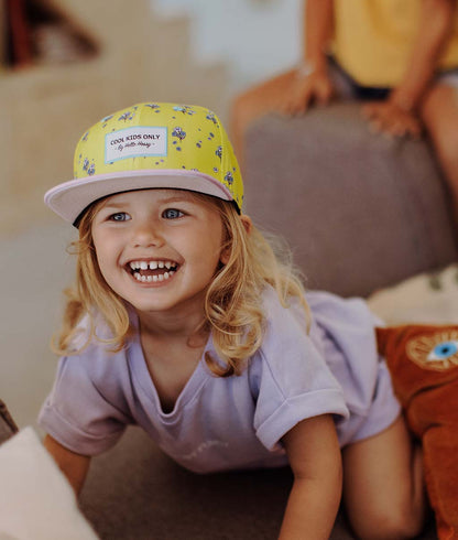 Casquette Enfants Lemon Flowers, visière plate, éco-responsable, certifiée Oeko-Tex, dès 9 mois, Cool Kids Only !