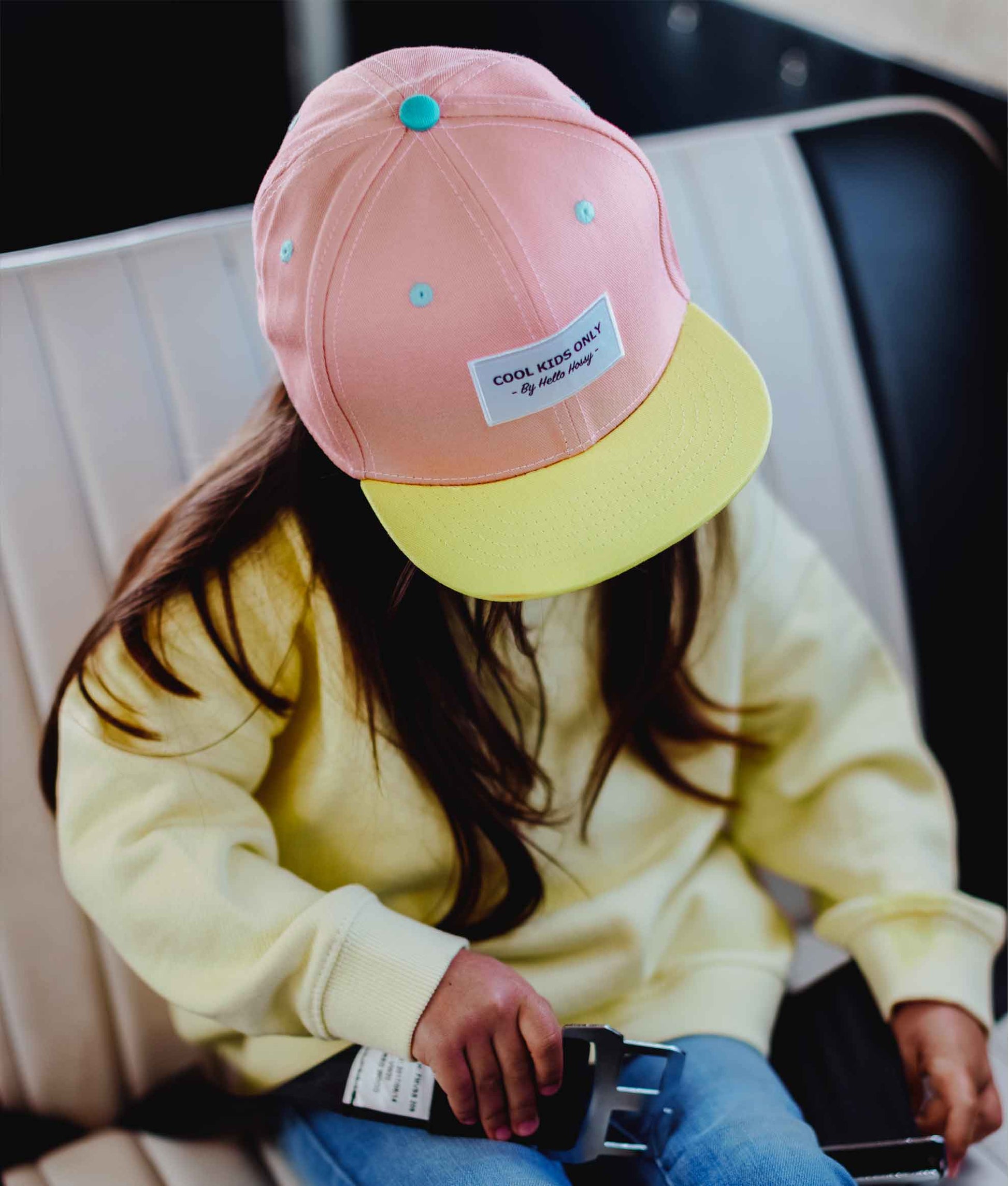 Casquette Enfants Mini Pink, visière plate, 100% coton biologique, certifiée Oeko-Tex, dès 9 mois, Cool Kids Only !